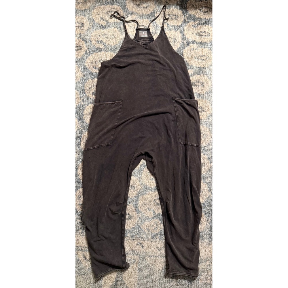 Free People Hot Shot Onesie in Washed Black Size XS Excellent Condition